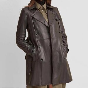 NEW Calvin Klein Leather Belted Trench Coat